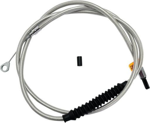 LA Choppers Stainless Steel Braided Clutch Cable Polished Silver Alternate Length