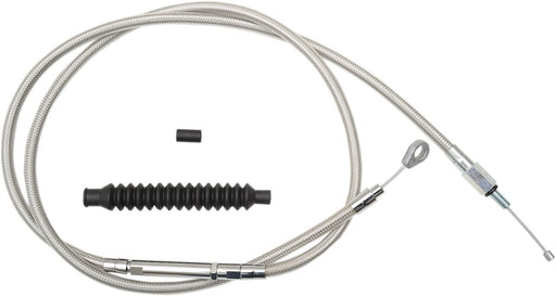 LA Choppers Stainless Steel Braided Clutch Cable Polished Silver Alternate Length