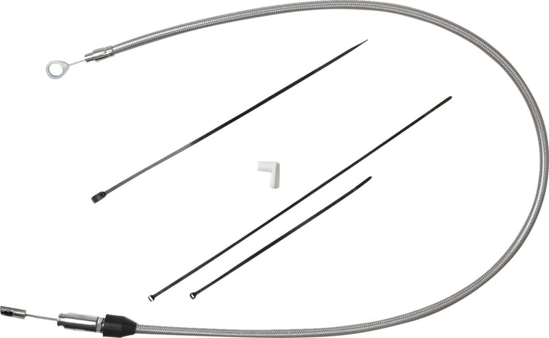 Drag Specialties Quick Connect Clutch Cable Fits Harley-Davidson Dyna, Softail Models 2018-2023 Chrome| Silver #53234-2HE