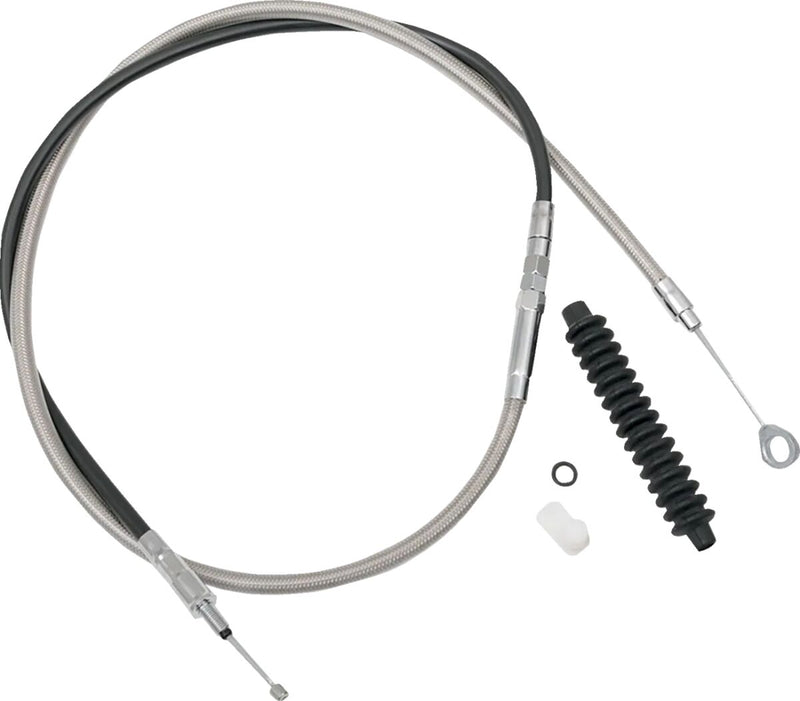 Drag Specialties High-Efficiency Braided Stainless Steel Clutch Cable Fits Harley-Davidson Touring Models 2021-2024 Chrome #5322405HE