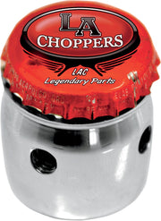 Bottle Cap Choke Cable Knob Dyna, Softail, Classic, Sportster, Touring Chrome Fitment Harley-Davidson #LA-7608-01