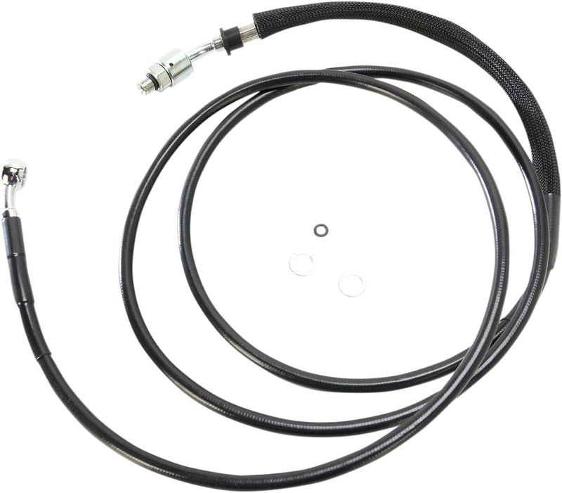 Drag Specialties Extended Length Black Vinyl Coated Stainless Braided Clutch Line +6 in. for Various Various Harley-Davidson Motorcycles (See Fitment List)