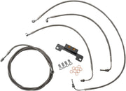 LA Choppers Standard Stainless Braided Handlebar Cable/Brake Line Kit Cable Kit Clear-Coated Natural Silver Alternate Length Clutch Line