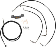LA Choppers Standard Black Vinyl Handlebar Cable/Brake Line Kit Cable Kit Natural Alternate Length Braided Clutch Line #LA-8055KT-16B