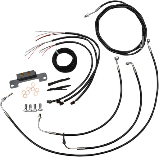 LA Choppers Complete Black Vinyl Braided Handlebar Cable/Brake Line Kit Cable Kit Clear-Coated Alternate Length Clutch Line Black| Clear-Coated| Natural