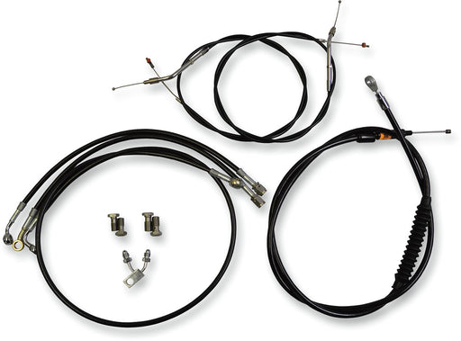 LA Choppers Standard Black Vinyl Handlebar Cable/Brake Line Kit Cable Kit Natural Alternate Length Braided Clutch Line