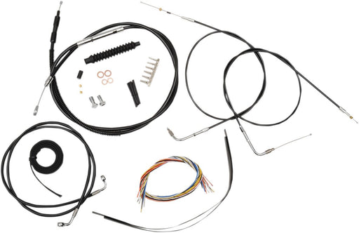 LA Choppers Complete Black Vinyl Braided Handlebar Cable/Brake Line Kit Cable Kit Clear-Coated Alternate Length Clutch Line Black| Clear-Coated| Natural
