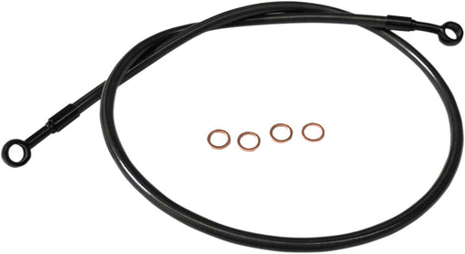 LA Choppers Scout Complete Stainless Braided Handlebar Cable/Brake Line Kit Midnight Standard Cable Kit Black Alternate Length Clutch Line