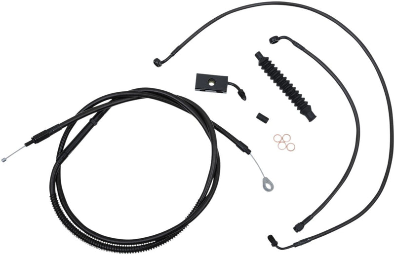 LA Choppers Standard Midnight Braided Handlebar Cable/Brake Line Kit Cable Kit Black Clear-Coated Alternate Length Clutch Line