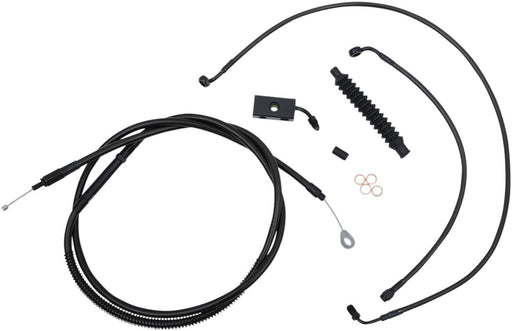 LA Choppers Standard Midnight Braided Handlebar Cable/Brake Line Kit Cable Kit Black Clear-Coated Alternate Length Clutch Line