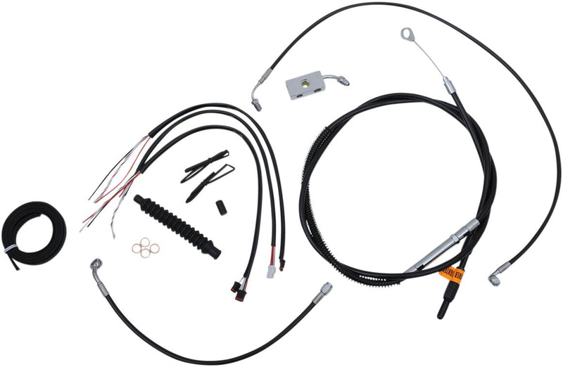 LA Choppers Complete Black Vinyl Braided Handlebar Cable/Brake Line Kit Cable Kit Clear-Coated Alternate Length Clutch Line Black| Clear-Coated| Natural