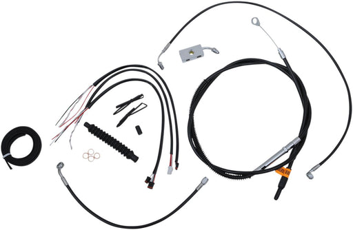 LA Choppers Complete Black Vinyl Braided Handlebar Cable/Brake Line Kit Cable Kit Clear-Coated Alternate Length Clutch Line Black| Clear-Coated| Natural