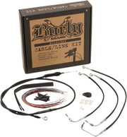 Burly Brand Complete Black Vinyl Handlebar Cable/Line Kit for Ape Hangers Cable Kit Alternate Length Braided Brake Line Clutch Line Each