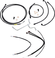 Burly Brand Complete Black Vinyl Handlebar Cable/Line Kit for Ape Hangers Cable Kit Alternate Length Braided Brake Line Clutch Line Each