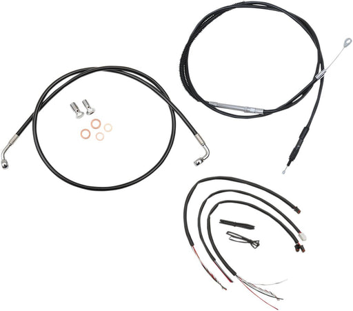 LA Choppers Complete Black Vinyl Braided Handlebar Cable/Brake Line Kit Cable Kit Clear-Coated Alternate Length Clutch Line Black| Clear-Coated| Natural