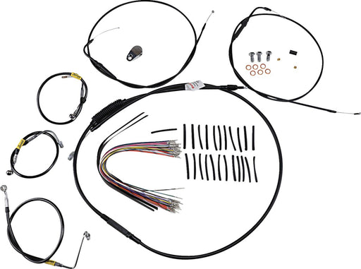 Burly Brand Control Kit for Early Touring Bikes with Bagger Bar Handlebars Complete Cable Kit Black Alternate Length Brake Line Clutch Line