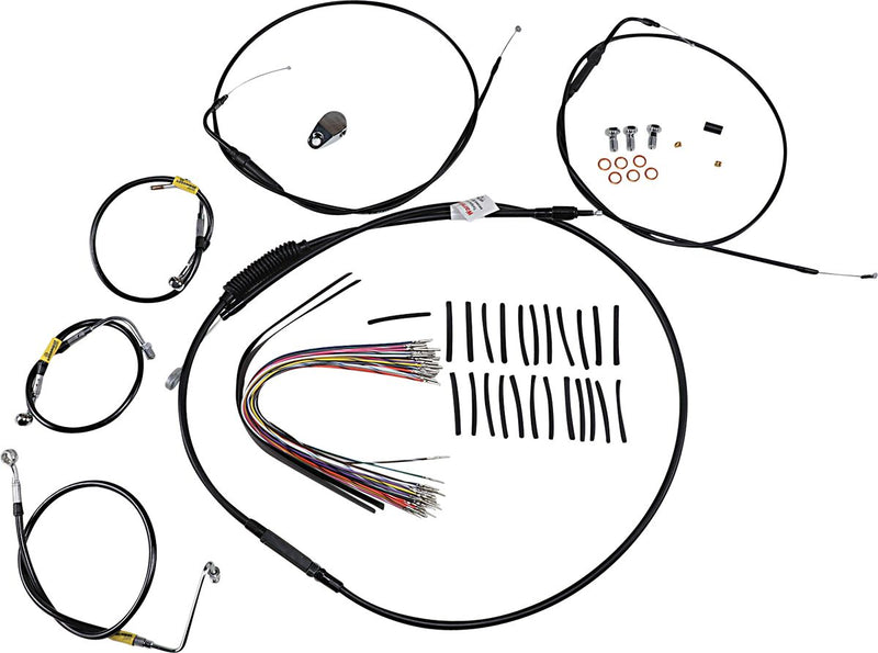 Burly Brand Control Kit for Early Touring Bikes with Bagger Bar Handlebars Complete Cable Kit Black Alternate Length Brake Line Clutch Line Each
