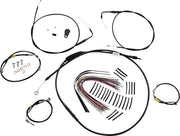 Burly Brand Control Kit for Early Touring Bikes with Bagger Bar Handlebars Complete Cable Kit Black Alternate Length Brake Line Clutch Line