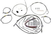 Burly Brand Control Kit for Early Touring Bikes with Bagger Bar Handlebars Complete Cable Kit Silver Alternate Length Brake Line Clutch Line