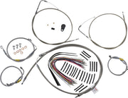 Burly Brand Control Kit for Early Touring Bikes with Bagger Bar Handlebars Complete Cable Kit Silver Alternate Length Brake Line Clutch Line Each