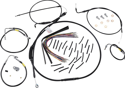 Burly Brand Control Kit for Early Touring Bikes with Bagger Bar Handlebars Complete Cable Kit Black Alternate Length Brake Line Clutch Line