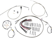 Burly Brand Control Kit for Early Touring Bikes with Bagger Bar Handlebars Complete Cable Kit Silver Alternate Length Brake Line Clutch Line Each