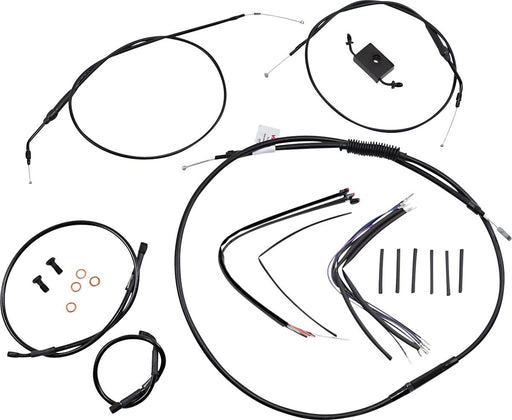 Burly Brand Extended Handlebar Cable and Brake Line Kit for Sportsters with ABS Complete Cable Kit Black Alternate Length Braided Clutch Line