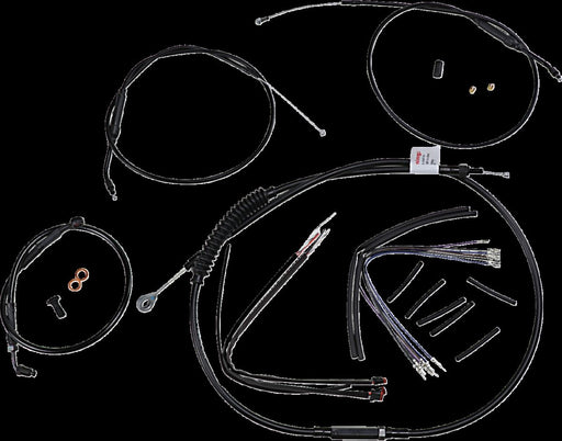 Burly Brand Extended Handlebar Cable and Brake Line Kit for Sportsters with ABS Complete Cable Kit Black Alternate Length Braided Clutch Line