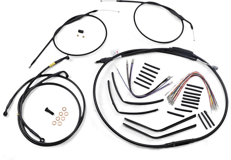 Burly Brand Jail Bar Cable Kit Complete Black Alternate Length Braided Brake Line Clutch Line