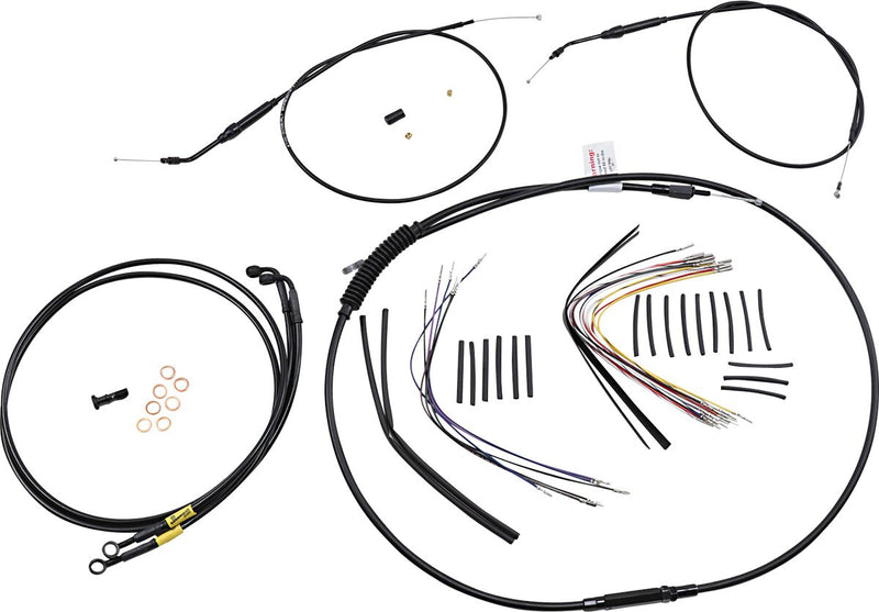 Burly Brand Jail Bar Cable Kit Complete Black Alternate Length Braided Brake Line Clutch Line