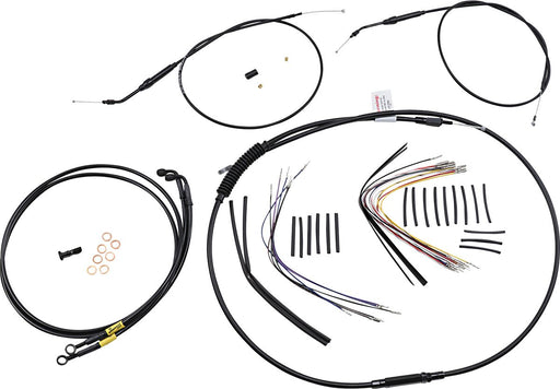 Burly Brand Jail Bar Cable Kit Complete Black Alternate Length Braided Brake Line Clutch Line
