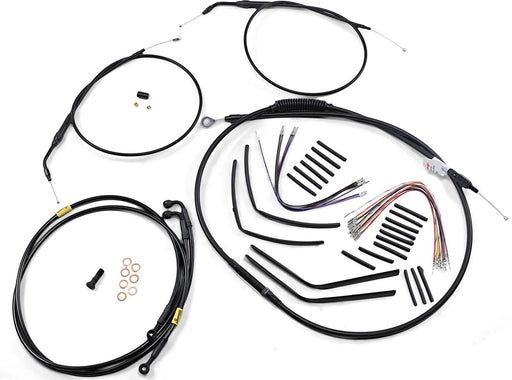Burly Brand Jail Bar Cable Kit Complete Black Alternate Length Braided Brake Line Clutch Line
