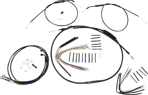Burly Brand Jail Bar Cable Kit Complete Black Alternate Length Braided Brake Line Clutch Line