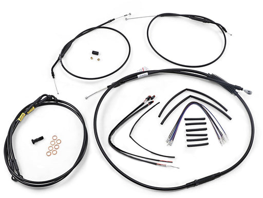 Burly Brand Jail Bar Cable Kit Complete Black Alternate Length Braided Brake Line Clutch Line