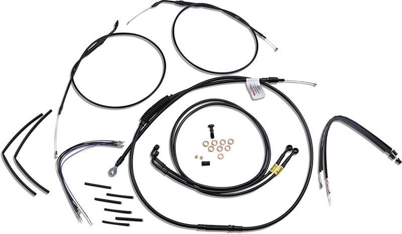 Burly Brand Jail Bar Cable Kit Complete Black Alternate Length Braided Brake Line Clutch Line