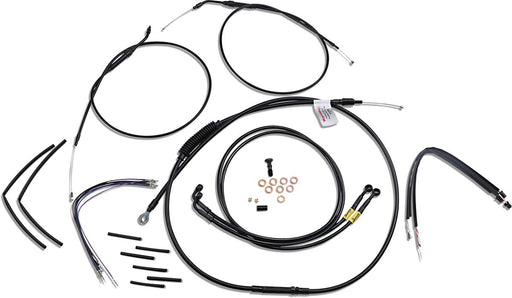Burly Brand Jail Bar Cable Kit Complete Black Alternate Length Braided Brake Line Clutch Line