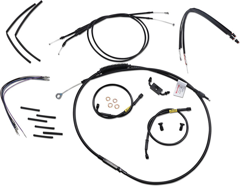 Burly Brand Jail Bar Cable Kit Complete Black Alternate Length Braided Brake Line Clutch Line