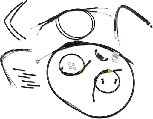 Burly Brand Jail Bar Cable Kit Complete Black Alternate Length Braided Brake Line Clutch Line