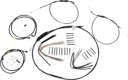 Burly Brand Complete Black Vinyl Handlebar Cable/Line Kit for Ape Hangers Cable Kit Alternate Length Braided Brake Line Clutch Line