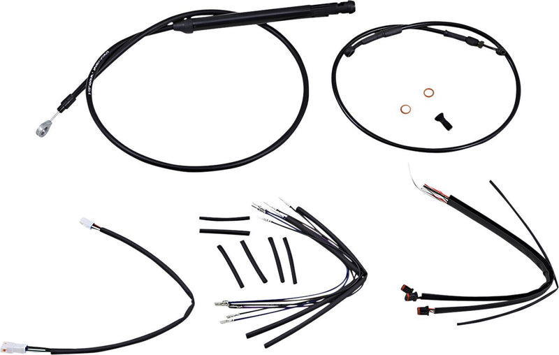Burly Brand 18 Inch Apehanger Cable/Line Kit in Black For 2018-2024 Softail FLDE, FLFB/S, FLHC/S, FLSL (ABS) Models