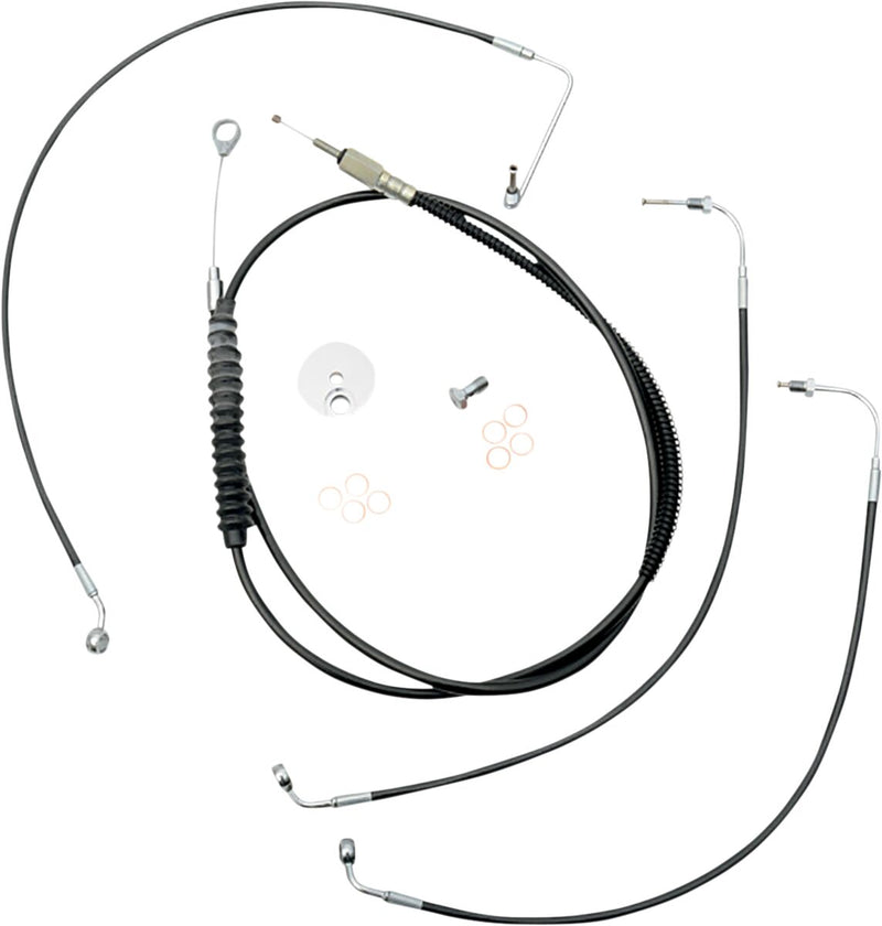 LA Choppers Standard Black Vinyl Handlebar Cable/Brake Line Kit Cable Kit Natural Alternate Length Braided Clutch Line