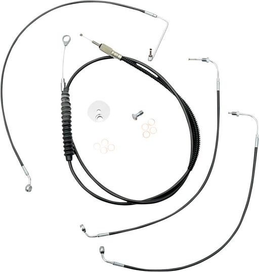 LA Choppers Standard Black Vinyl Handlebar Cable/Brake Line Kit Cable Kit Natural Alternate Length Braided Clutch Line