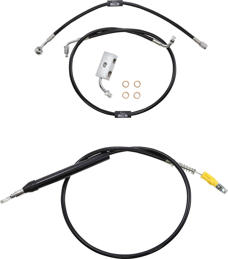 LA Choppers Standard Black Vinyl Handlebar Cable/Brake Line Kit Cable Kit Natural Alternate Length Braided Clutch Line