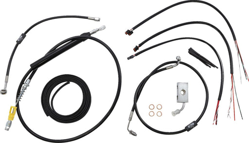LA Choppers Complete Black Vinyl Braided Handlebar Cable/Brake Line Kit Cable Kit Clear-Coated Alternate Length Clutch Line Black| Clear-Coated| Natural