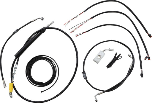 LA Choppers Complete Black Vinyl Braided Handlebar Cable/Brake Line Kit Cable Kit Clear-Coated Alternate Length Clutch Line Black| Clear-Coated| Natural