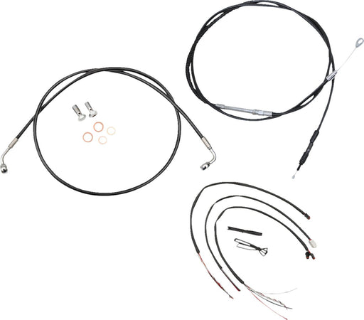 LA Choppers Complete Black Vinyl Braided Handlebar Cable/Brake Line Kit Cable Kit Clear-Coated Alternate Length Clutch Line Black| Clear-Coated| Natural