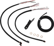 LA Choppers Complete Stainless Braided Handlebar Cable/Brake Line Kit Cable Kit Clear-Coated Natural Silver Alternate Length Clutch Line Each