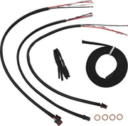 LA Choppers Complete Black Vinyl Braided Handlebar Cable/Brake Line Kit Cable Kit Clear-Coated Alternate Length Clutch Line Each