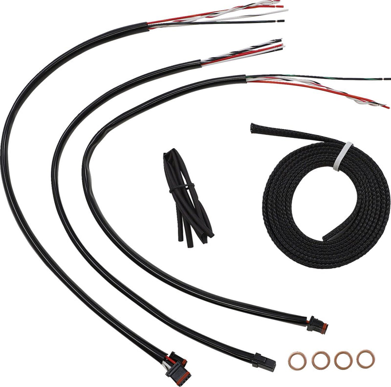 LA Choppers Complete Black Vinyl Braided Handlebar Cable/Brake Line Kit Cable Kit Clear-Coated Alternate Length Clutch Line Each