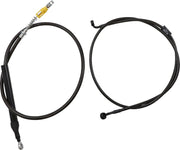 LA Choppers Complete Midnight Braided Handlebar Cable/Brake Line Kit Cable Kit Black Clear-Coated Alternate Length Clutch Line Black| Clear-Coated| Natural